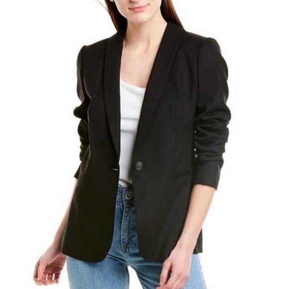J. Crew Wool Parke Single Button Career Casual Blazer Black 8 Petite - Picture 1 of 6